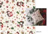 Szakállas manók csillagos háttérrel karácsonyi dekortextil (TH)