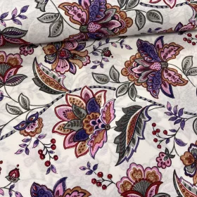   Lila-rózsaszín-szürke NAGY varázsvirágos dekortextil (A)