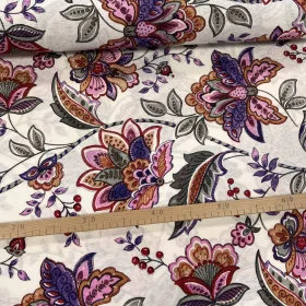   Lila-rózsaszín-szürke NAGY varázsvirágos dekortextil (A)