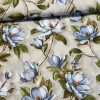 Natúros alapon kék magnóliás dekortextil (A)
