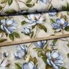Natúros alapon kék magnóliás dekortextil (A)