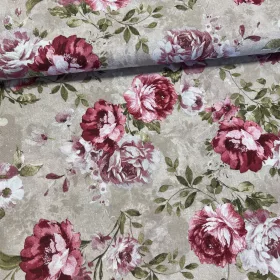 Natúr alapon romantikus rózsakert dekortextil (A)