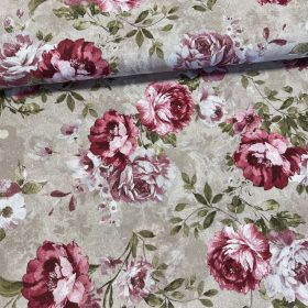   0,51 m EGYBEN KÉRHETŐ Natúr alapon romantikus rózsakert dekortextil (A)
