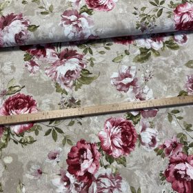 Natúr alapon romantikus rózsakert dekortextil (A)