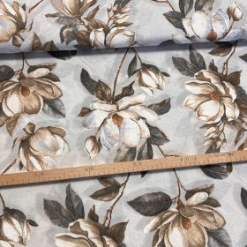 H. szürke alapon fehér-barnás magnóliás dekortextil (A)