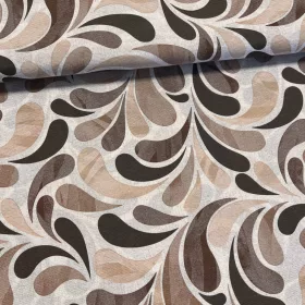 Natúr alapon krém-barna mintás dekortextil (A)