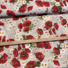 Pipacsos margarétás dekortextil (A)