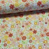 Kedves virágos: Fehér a. narancs-sárga dekortextil (digitálisan nyomott)