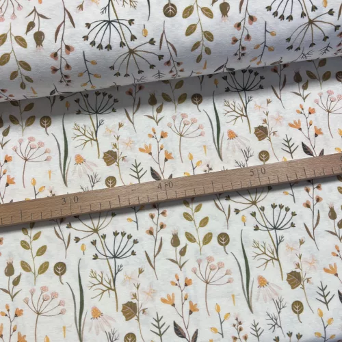 Fehér alapon mezei termések dekortextil (digitálisan nyomott)