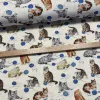 Natúr alapon cicás-gombolyagos dekortextil (digitálisan nyomott)