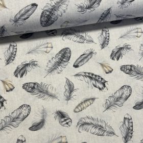 Szürke tollas dekortextil (digitálisan nyomott)