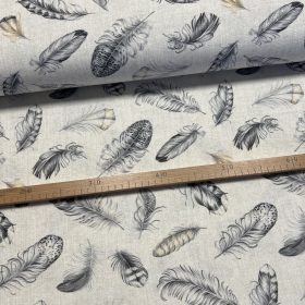 Szürke tollas dekortextil (digitálisan nyomott)