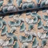 Türkizes színű ginkgo biloba dekortextil (digitálisan nyomott)