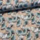 Türkizes színű ginkgo biloba dekortextil (digitálisan nyomott)