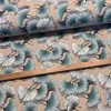 Türkizes színű ginkgo biloba dekortextil (digitálisan nyomott)