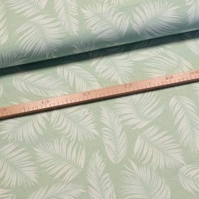   Halvány mentazöld alapon tollas dekortextil (digitálisan nyomott)