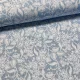 Kék alapon fehér levelek-virágok dekortextil (digitálisan nyomott)