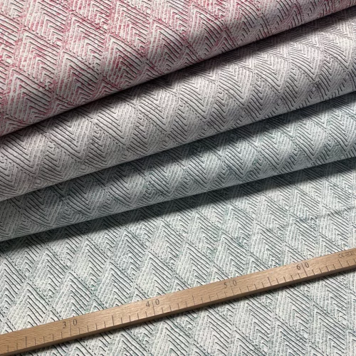 Szürkés-bézs rombusz mintás dekortextil (digitálisan nyomott)