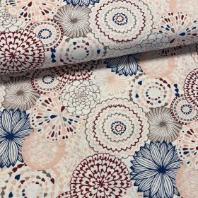   Halvány barack és kék mandala, virág mintás dekortextil (digitálisan nyomott)