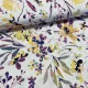 Nyári kert: lila-sárga virágos dekortextil (digitálisan nyomott)