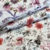 Festett mező: pirosas-barnás virágok dekortextil (digitálisan nyomott)