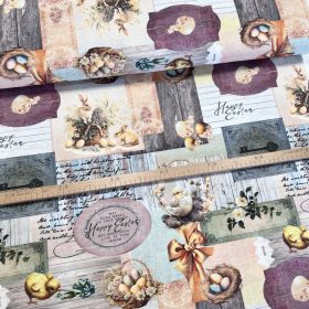   Happy Easter! húsvéti tojásos-nyuszis dekortextil (digitálisan nyomott)