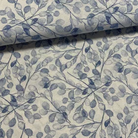   0,24 m EGYBEN KÉRHETŐ Natúros a. kék sűrű leveles dekortextil (A)