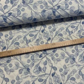   0,24 m EGYBEN KÉRHETŐ Natúros a. kék sűrű leveles dekortextil (A)