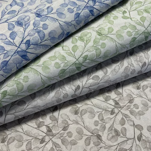 0,24 m EGYBEN KÉRHETŐ Natúros a. kék sűrű leveles dekortextil (A)