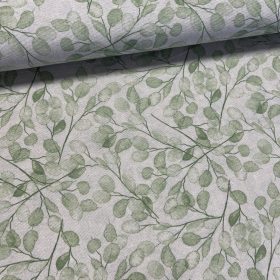 Natúros a. zöld sűrű leveles dekortextil (A)