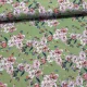 Zöld alapon rózsaszín cseresznyevirágos dekortextil (A)