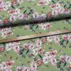 Zöld alapon rózsaszín cseresznyevirágos dekortextil (A)