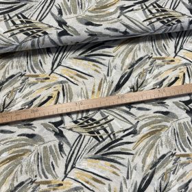 Natúros a. sárga-szürke leveles dekortextil (A)