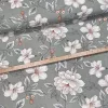 0,39 m EGYBEN KÉRHETŐ Zöldesszürkés alapon fehér szirmú leveles dekortextil (A)