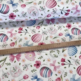   0,21 m EGYBEN KÉRHETŐ Rózsaszín-kék húsvéti tojások dekortextil