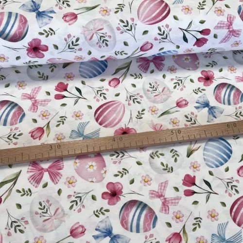 0,21 m EGYBEN KÉRHETŐ Rózsaszín-kék húsvéti tojások dekortextil