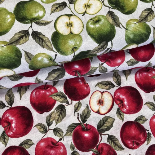 0,54 m EGYBEN KÉRHETŐ Piros almás dekortextil (A)