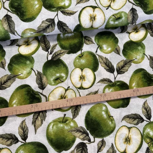 Zöld almás dekortextil (A)