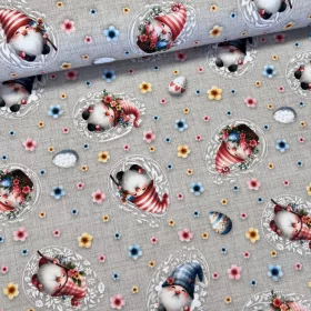   Cuki sapkás-szakállas manós húsvéti dekortextil (digitálisan nyomott)