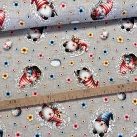   Cuki sapkás-szakállas manós húsvéti dekortextil (digitálisan nyomott)