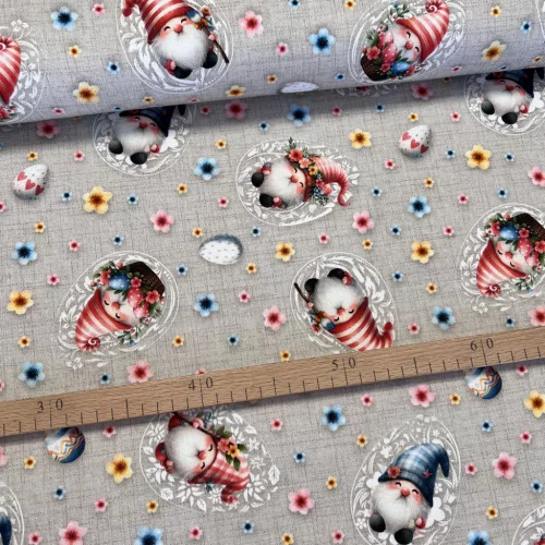 Cuki sapkás-szakállas manós húsvéti dekortextil (digitálisan nyomott)