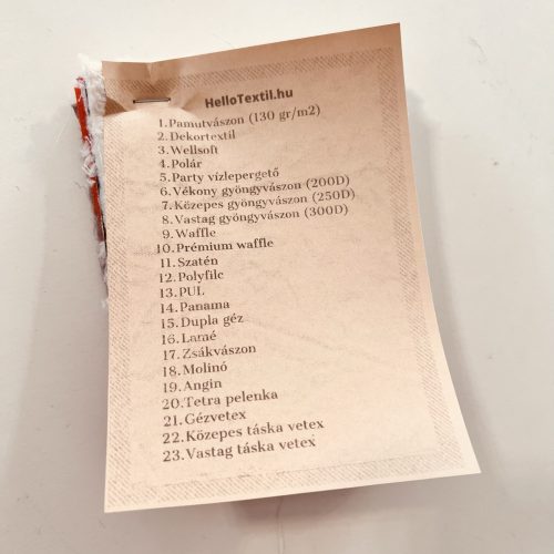 Textil fogásminta csomag 23 féle textilből