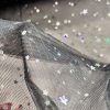 Hologramos csillagos fátyol tüll anyag: Fekete a. EZÜST