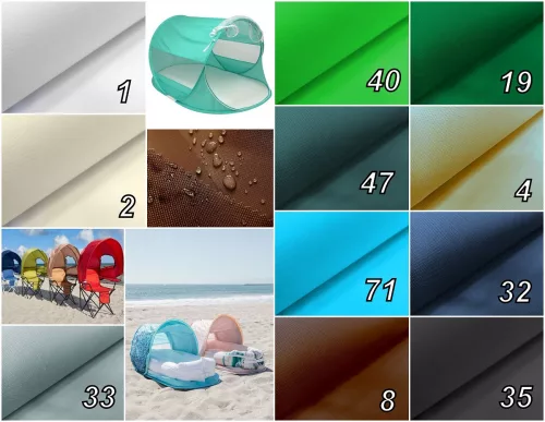 Türkiz (vízhatlan, UV-álló) közepes vastagságú gyöngyvászon (#71 250D)