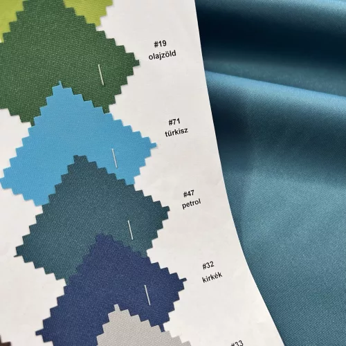 Petrol színű (vízhatlan, UV-álló) közepes vastagságú gyöngyvászon (#47 250D)