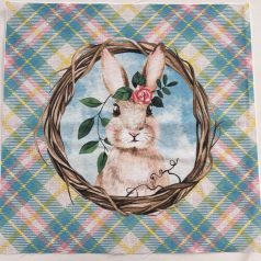 Kör koszorúban húsvéti nyuszis textil panel (44*44 cm)