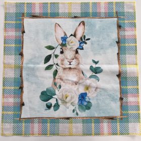   EXTRA AKCIÓS: Négyzetes húsvéti nyuszis textil panel (44*44 cm)