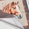 Barna keretes lovas textil panel No.1. (43*43 cm)
