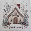Karácsonyi csillogós szálas panel: Mézeskalács házikó (46*46 cm)