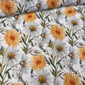   0,37 m EGYBEN KÉRHETŐ Sárga pitypang - fehér margaréta party vízlepergető szövet